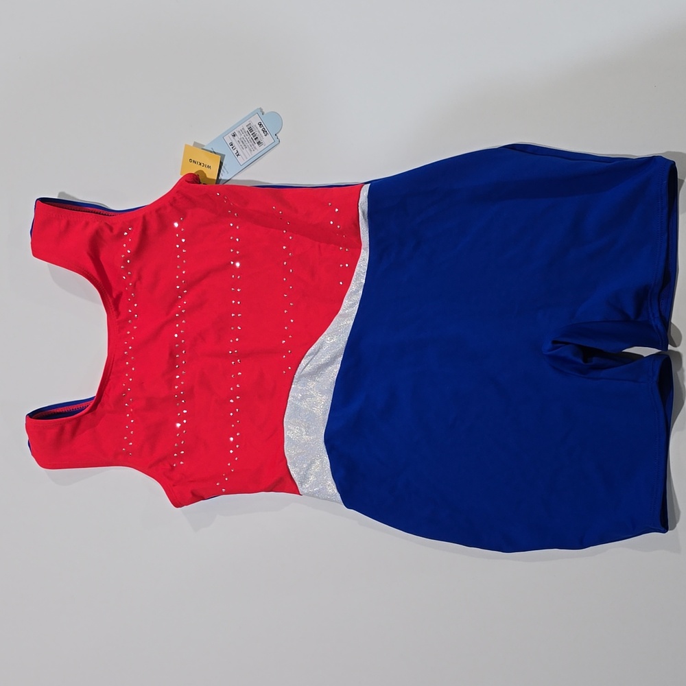 3/$15 Cat & Jack – Girls’ Red/Blue X-Large (14) Gymnastics Biketard
